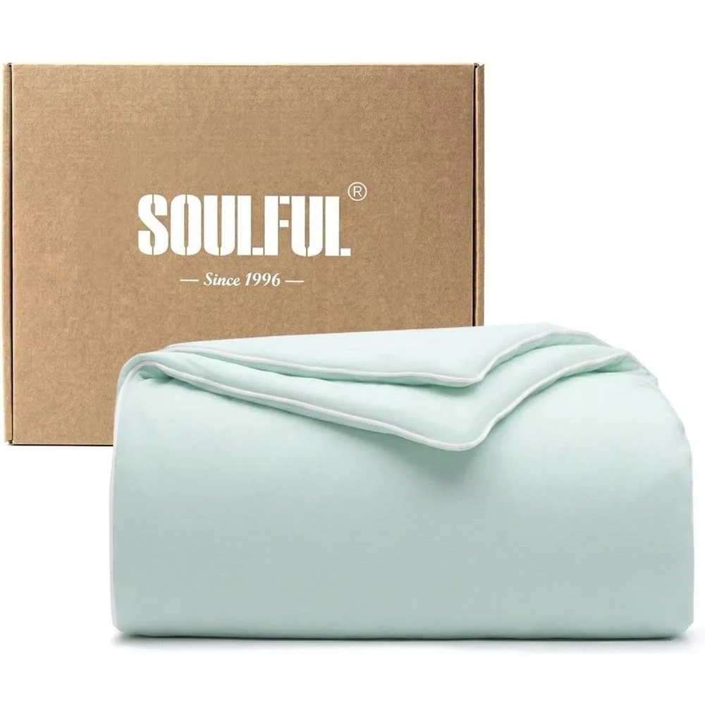 SOULFUL King Cooling Comforter Aqua Green Lightweight Summer Blanket Reversible